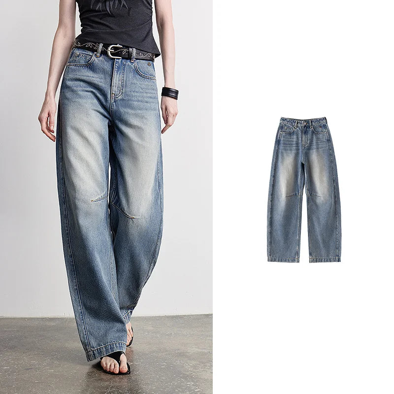 TOYOUTH Women Denim Jeans 2026 Summer New High Waist Curved Knife Pants