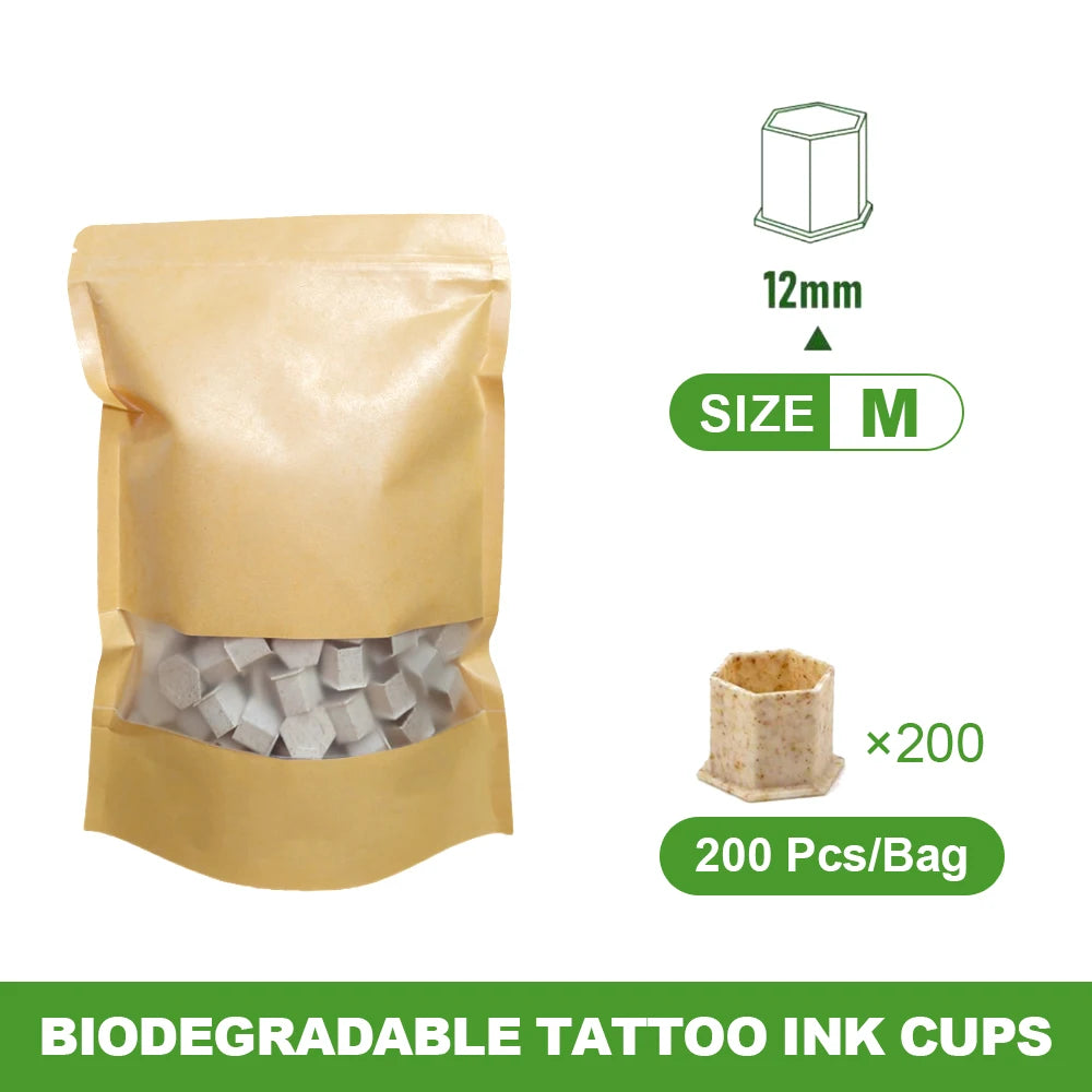 KVM Biodegradable Tattoo Ink Cups S/M/L/XL ECO-Friendly Disposable Tattoo Ink Caps 10mm-27mm Tattoo supplies For tattoo artists