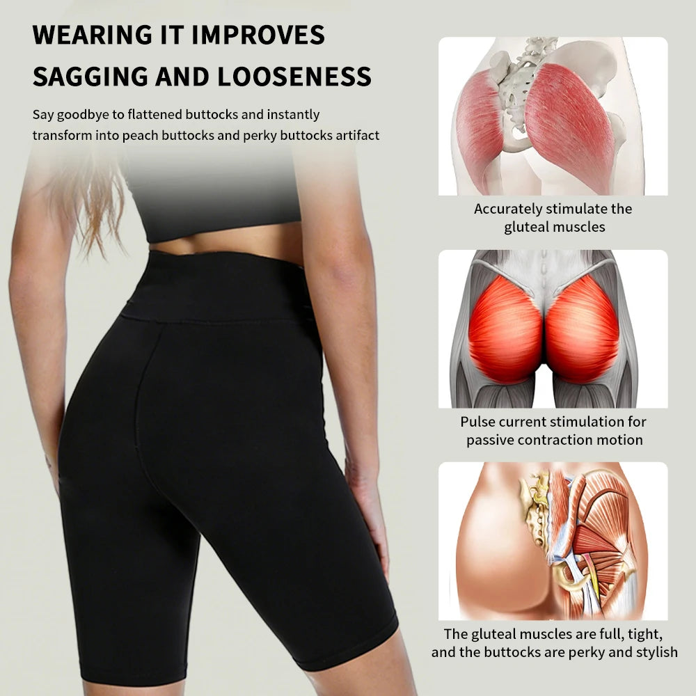 EMS Toning Shorts 6 Modes 30 Levels Yoga Pants Butt Lifter Pelvic Floor Trainer for Slimming Thighs & Hips Massage Body Shaping