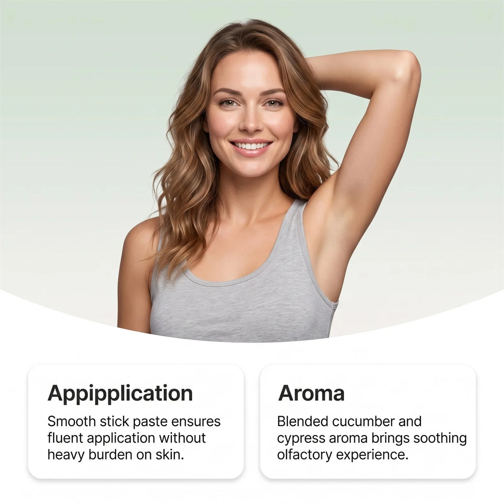 Fresh Woody Deodorant Stick Cucumber Cypress Fragrance Unisex Underarm Care Travel Use Long Lasting Odor Control Body Balm Stick