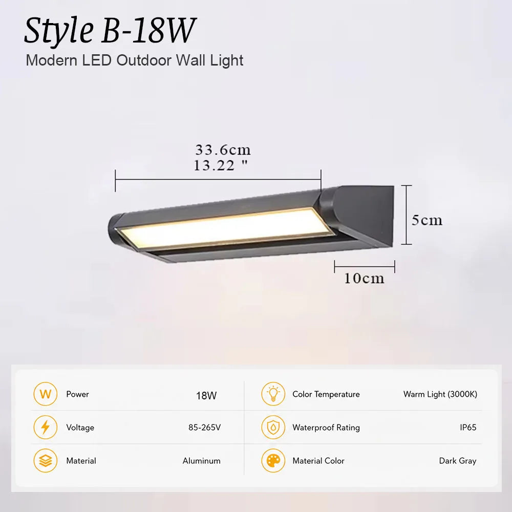 IP65 Waterproof Outdoor LED Wall Lamp Rotatable lamp Villa courtyard garden porch outdoor light Aluminum Wall Lights Fixture