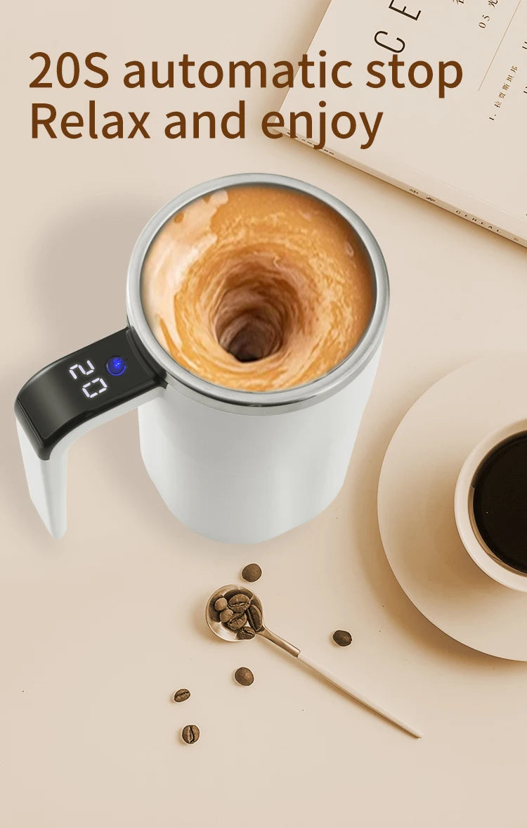 380ML Mini Electric Coffee Self Mixing Mug IP67 Waterproof Food Safe Coffee Mug USB Rechargeable Automatic Magnetic Cup For Tea