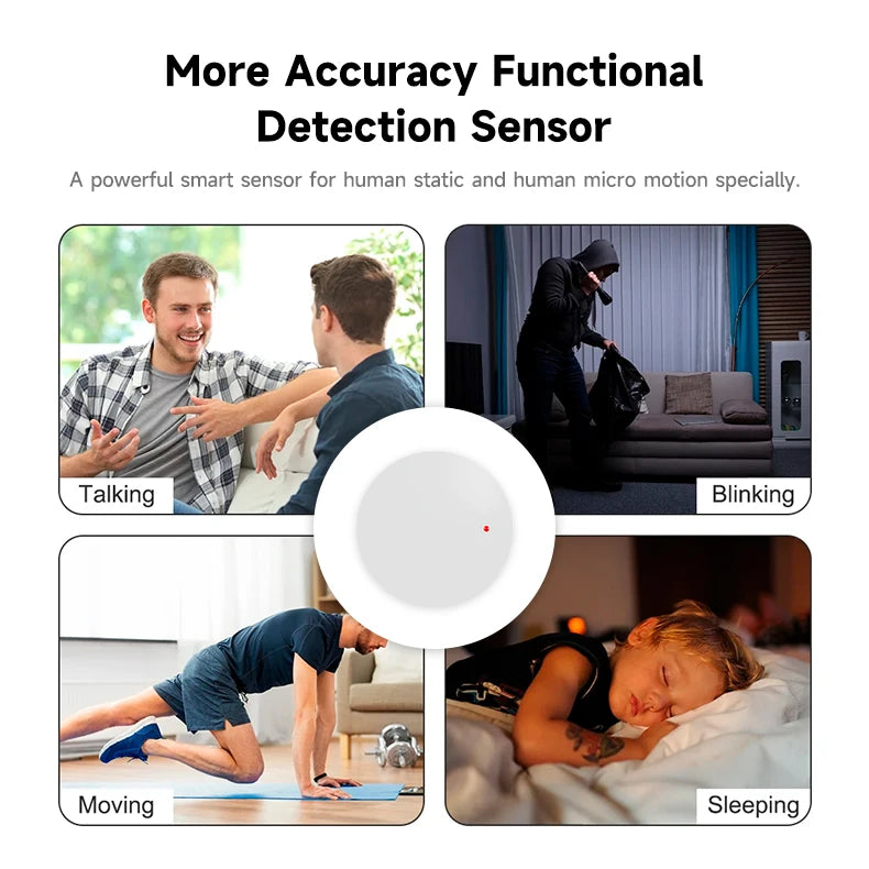 Tuya WiFi 3.0 24GHz MmWave Human Presence Detector Luminance Static Motion Sensor Smart Life Home Security Automation Alarm