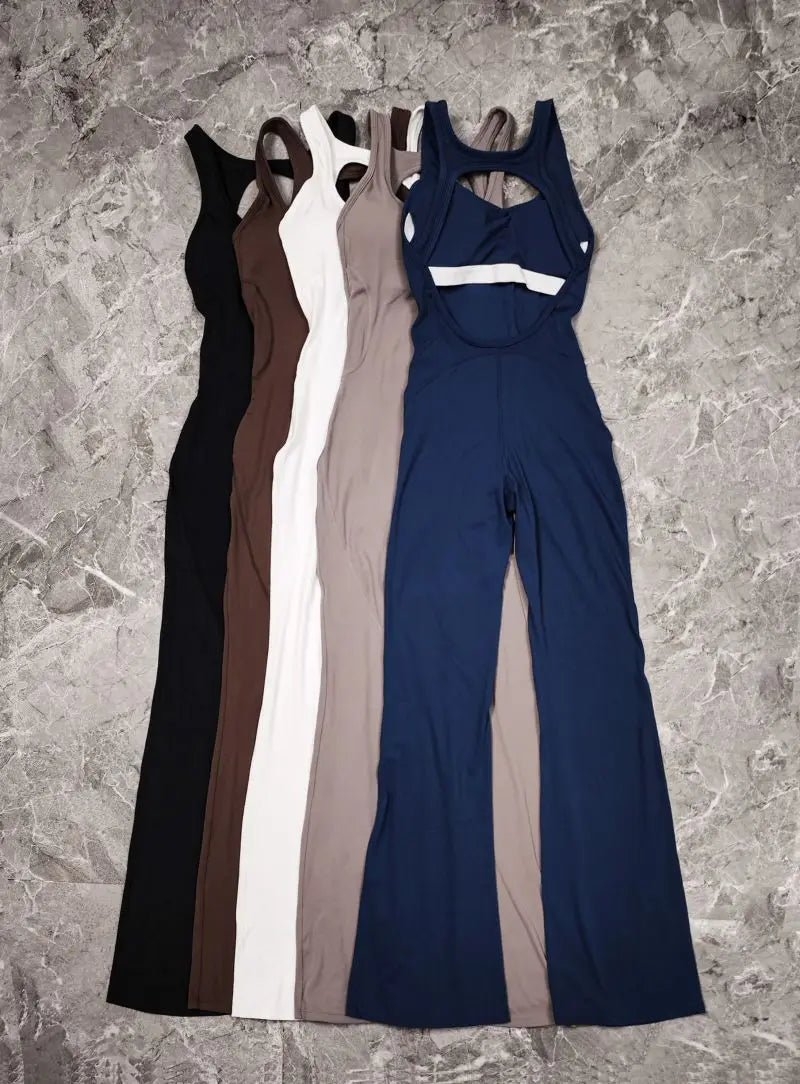 Summer Sport Yoga Jumpsuit Dance Traning Bell Bottoms One-Piece Clothes for Women  Sport Set Women Workout Clothes for Women