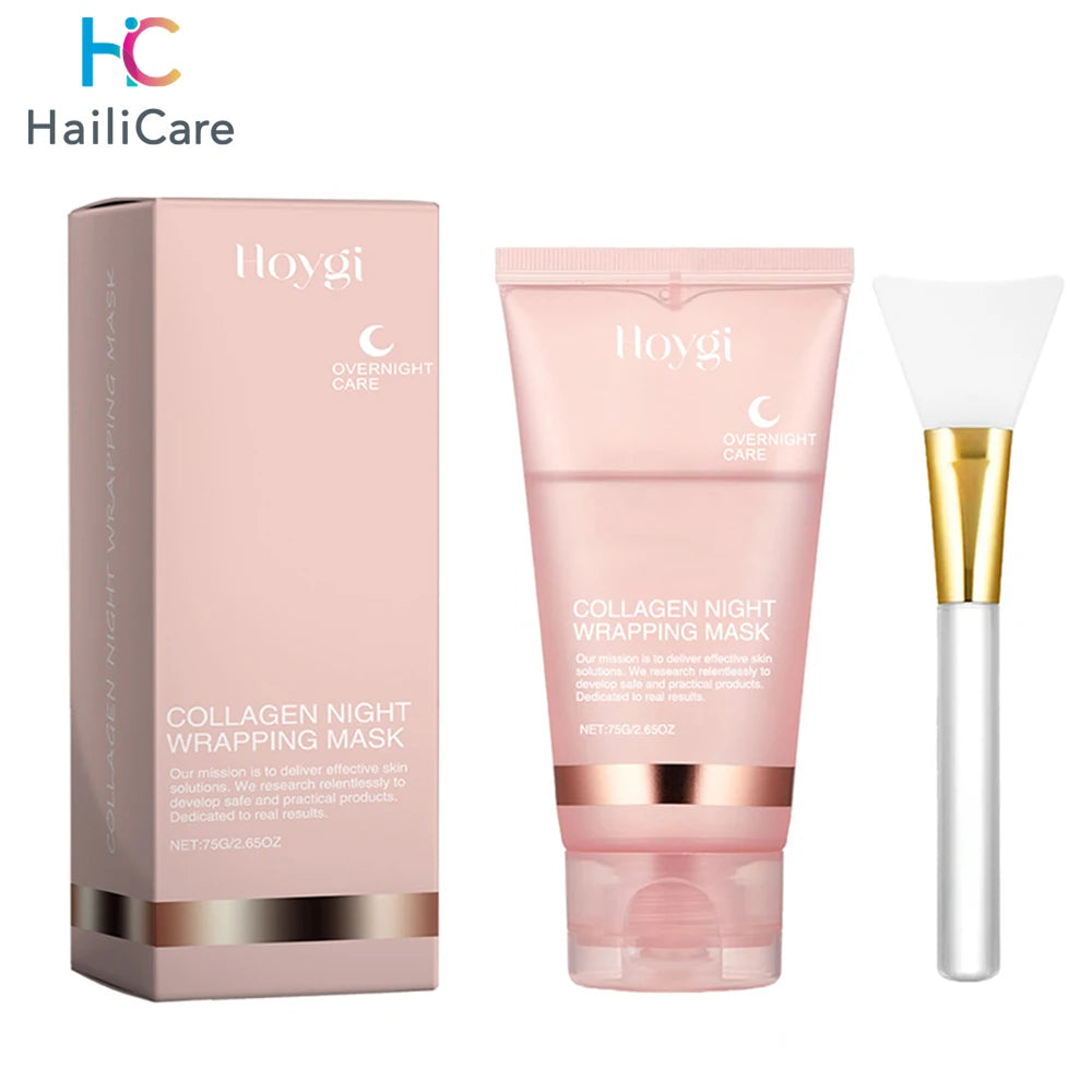 75ml Collagen Peel-off Mask, Night Wrapping Facial Mud Firming Mask Daily Face Skincare Deep Cleaning Skin-Peeling Off Covers