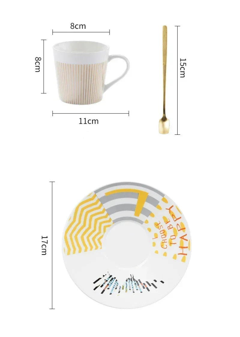 New Dynamic Mirror Reflection Cup Mug 250~300ml Home Drinkware Creative Ceramic Anamorphic Cup Coffee Tea Set Interesting Gift