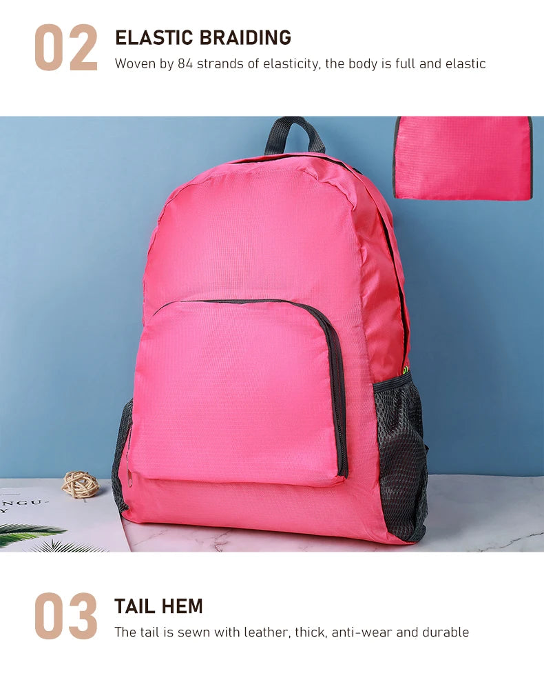 Outdoor Backpack Leisure Large Capacity Lightweight Water Proof Foldable Backpack Outdoor Travel Book Bag