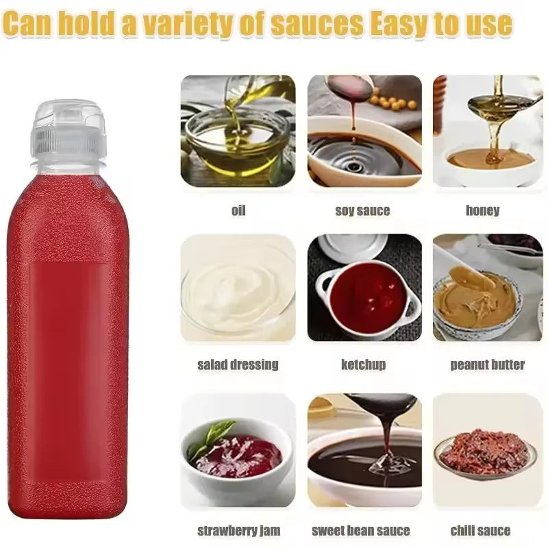 2/4PCS Portable Seasoning Squeeze Bottles Kitchen Ketchup Salad Sauce Olive Oil Dispenser Container Picnic BBQ Cooking Gadgets