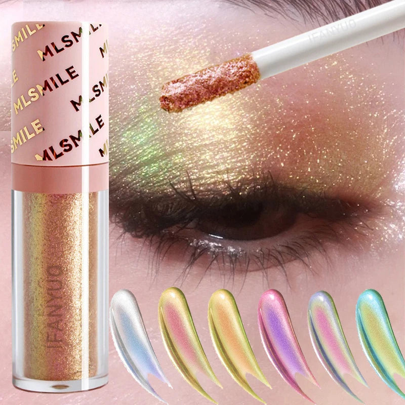 Gold Purple Chameleon Liquid Eyeshadow Pearlescent Fine Shimmer Quick Drying Eye Shadow Polarized Brightening Stage Eye Makeup