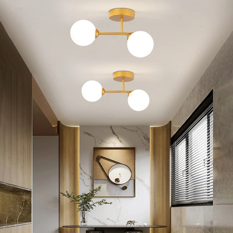 LED Ceiling Lamp Home Decor Interior Lighting For Bedroom Living Room Dining Table Cloakroom Corridor Nordic Ball Ceiling Light