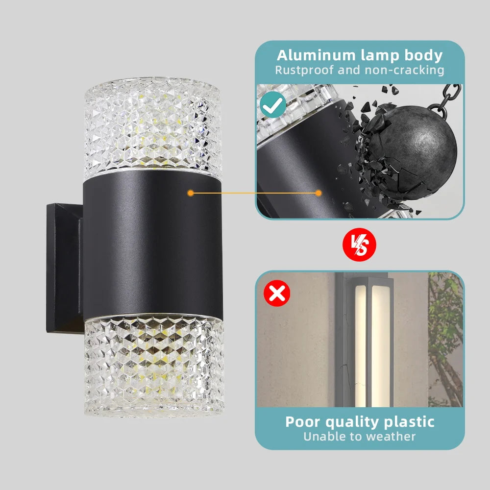2025 NEW Wall Light Outdoor Waterproof LED E27 Bulb External Facade Decor Stairs Lights Entrance Fixture Home Decorative Wall
