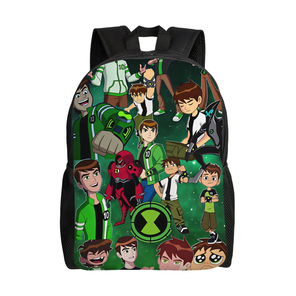 Ben 10 Cartoon Animation Backpack Male  Pattern Backpacks Polyester Kawaii School Bags Daily Designer Rucksack