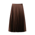 TRAF Elegant Party Midi Skirts 2025 Women's Spring Mid Waist Pleated Skirts Fashion Casual Vintage Beige Brown Long Skirts