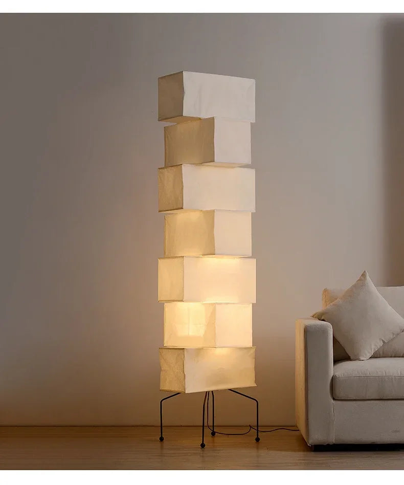Akari Noguchi Lamp Yong Floor Lamp Japanese Designer LED Rice Paper Lantern Bedside Study Hotel Art Decor Standing Lamp