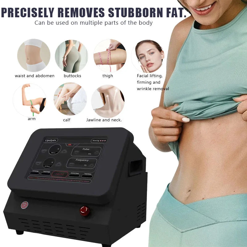 Myoslim 980+1470+635+450nm Diode Laser Lipolysis System Anti-Inflammatory Therapy Body Slimming Face Lifting Machine