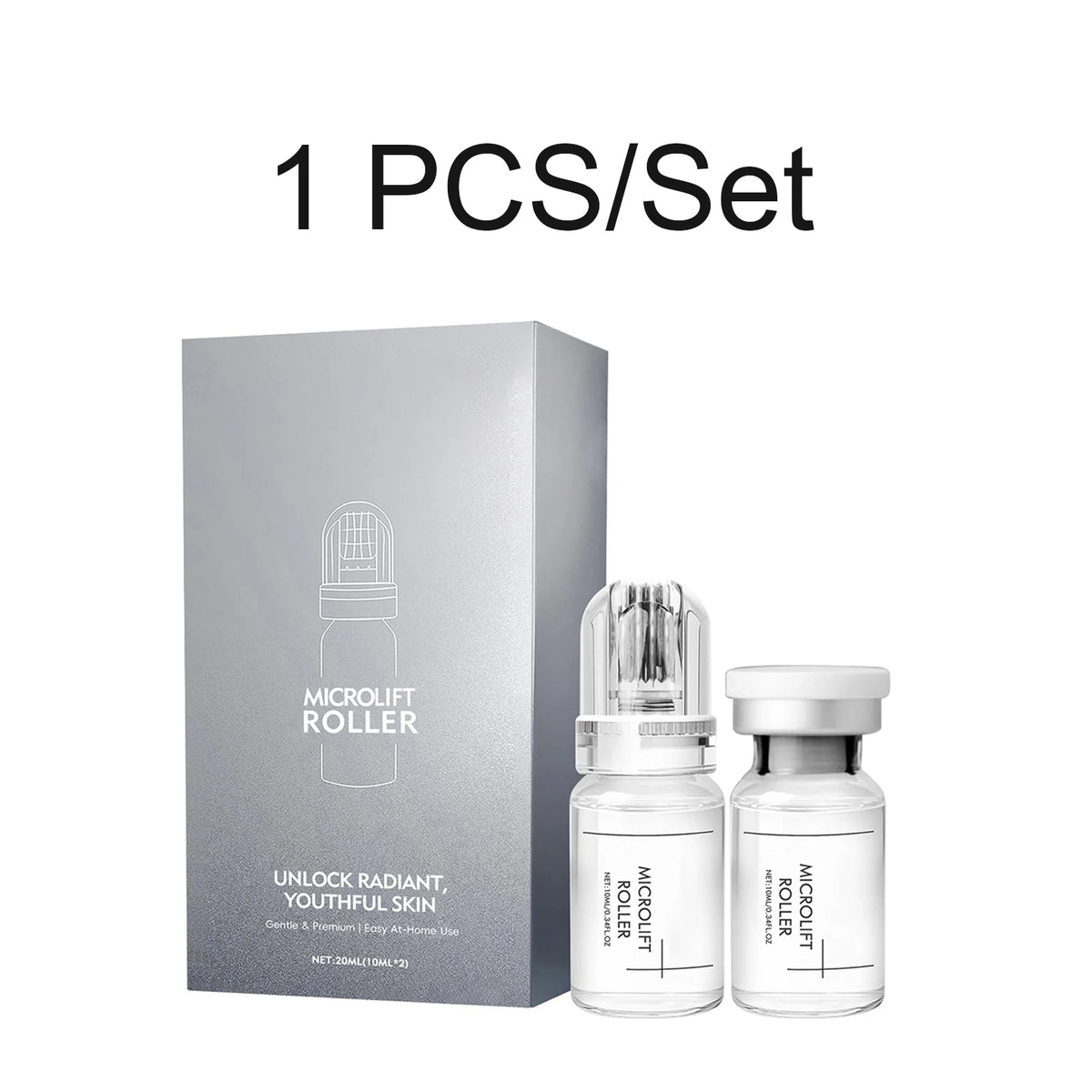 Collagen 0.2mm Microneedle Serum Set Hydrating Firming Smoothing Facial Roller Serum Pro Home Beauty Care Kit Glowing Skincare