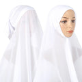 Instant Hijab with Tube Caps Women Premium Chiffon Hijab Muslim Soft Modal Cotton Open Caps Solid Colors Chiffon Shawl Turban