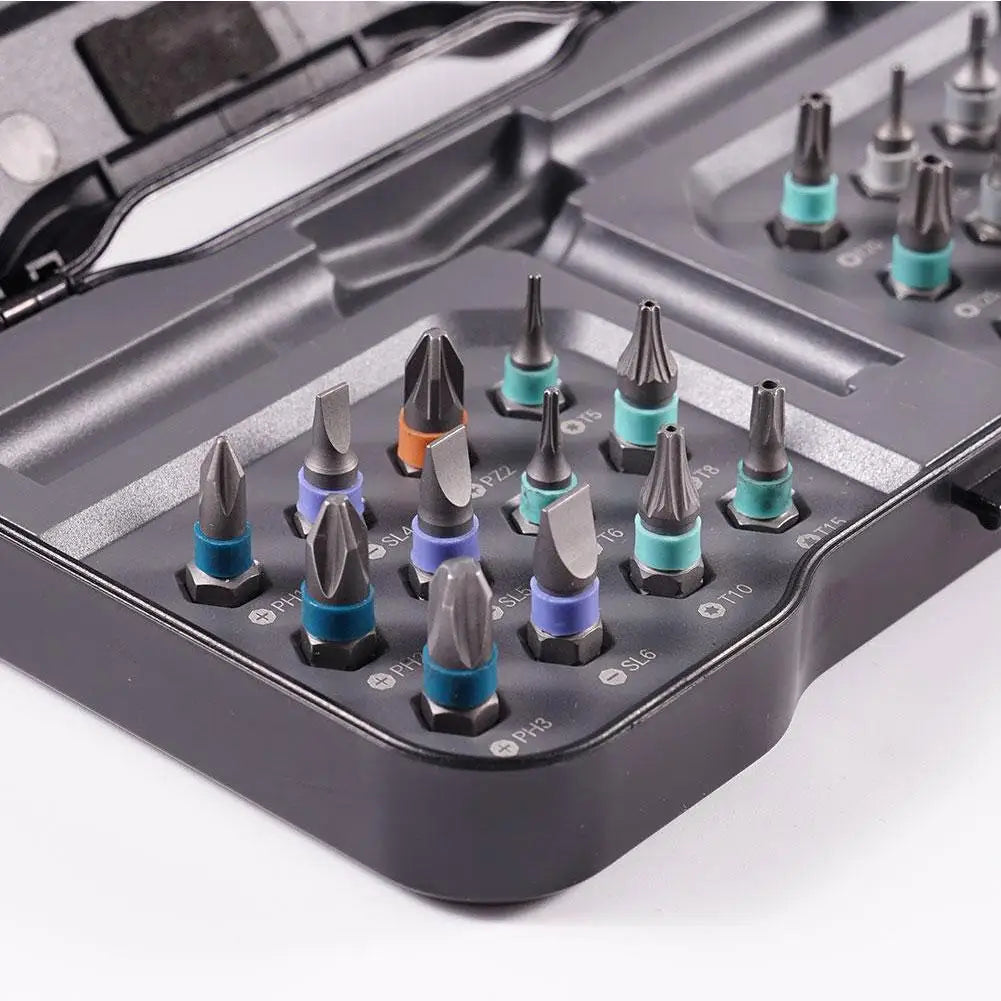 24-in-1 Ratchet Magnetic Screwdriver Set Multi Bit Ratchet Screwdriver Set With T Handle Multi-Purpose Mini Screwdriver Kit