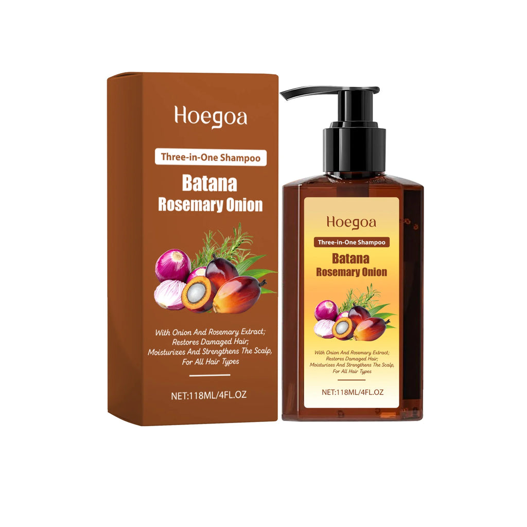 3 In 1 Batana Rosemary Onion Shampoo Deep Cleansing Remove Dandruff Soothe Scalp Anti Hair Loss Deep Nourish Hair Care Shampoo