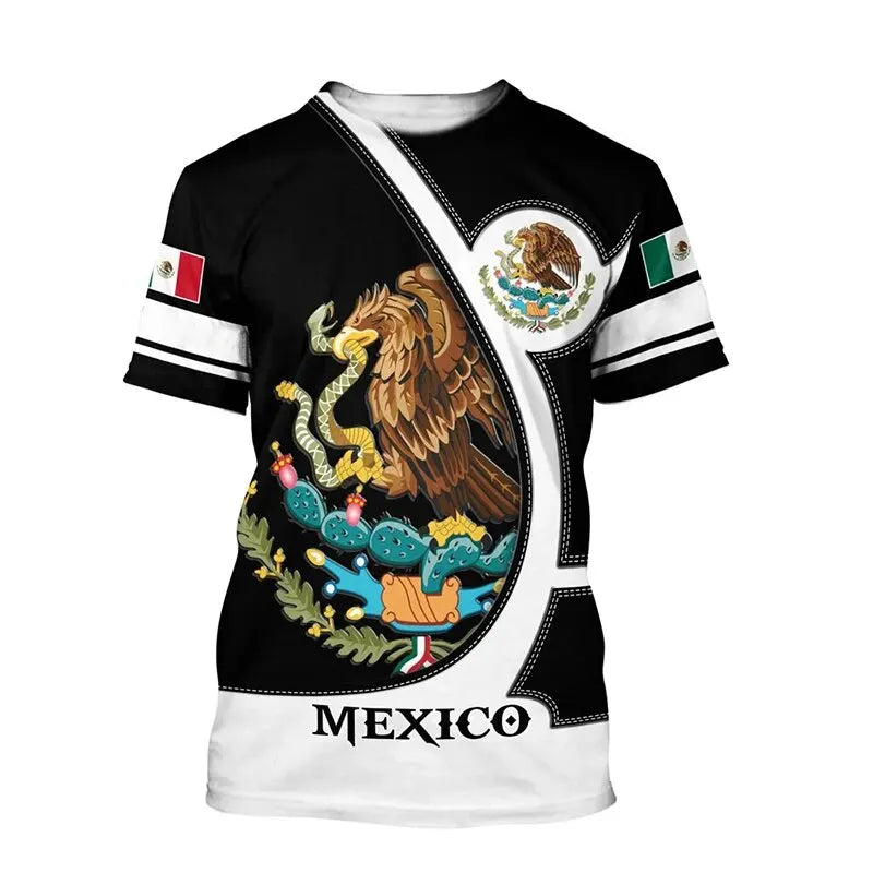 Mexico T-Shirts Mexican Flag 3D Print Streetwear Men Women Casual Fashion Oversized Short Sleeve T Shirt Male Tees Tops Clothing