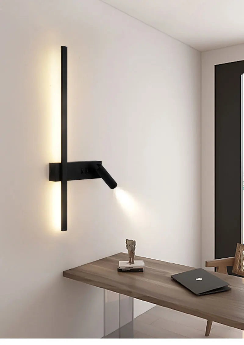 Modern LED Wall Lamps with Switch for Bedroom Indoor LED Wall Lights with 350° Rotatable Spotlight for Kitchen Dinning Room Home
