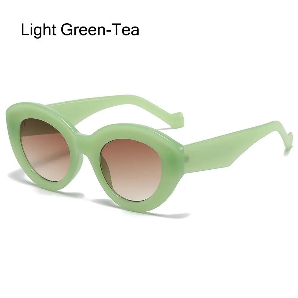 Ins Popular Retro Eyewear Oval Sun Glasses Oversized Sunglasses Sun Glasses Thick Frame
