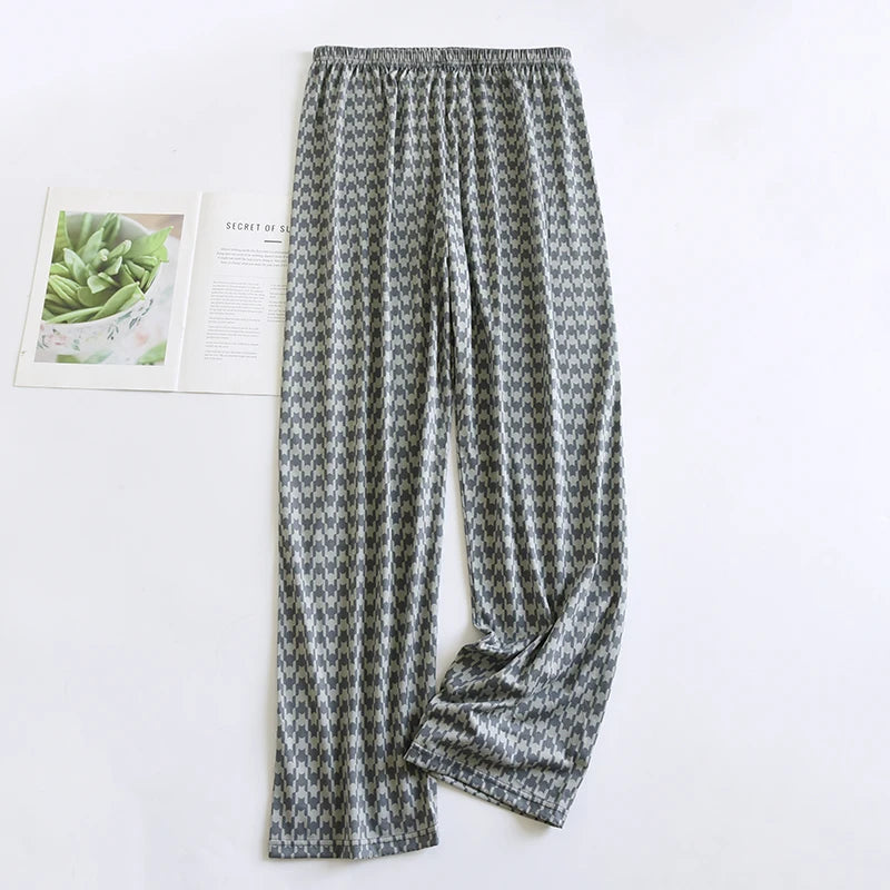 Extra-Large Size, Stylish Men's Pajama Pants for Spring and Autumn, Plus-Size Casual Home Pants, Thin Long Pants for Lounging at Home