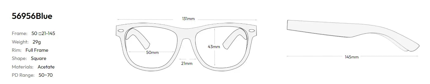Large Frame Square Acetate Fiber Glasses Optical Reading Glasses Ladies Customization Photochromic Myopia Prescription Glasses