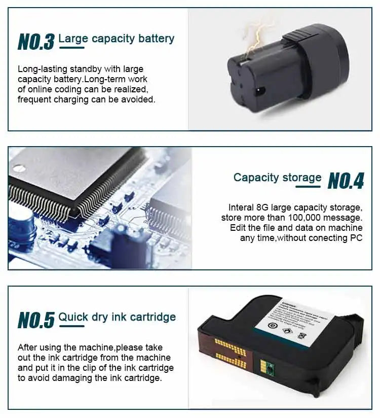 For HP Phezer P17 Handheld Inkjet Printer 12.7mm Smart Labeler for QR Bar Batch Code & Expiry Date 28 Languages Supported