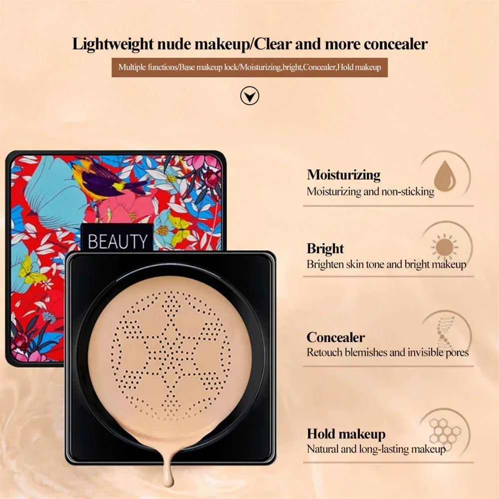 Mushroom Head BB Cream Foundation Cream Full Coverage Natural Nude Face Concealer Moisturizing Waterproof Long Lasting Makeup