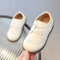 Spring Fall PU Leather Shoes Boys Britain Style Black White Brown Performance Shoes Lace Up Evening Prom Party Shoes Kids G11246