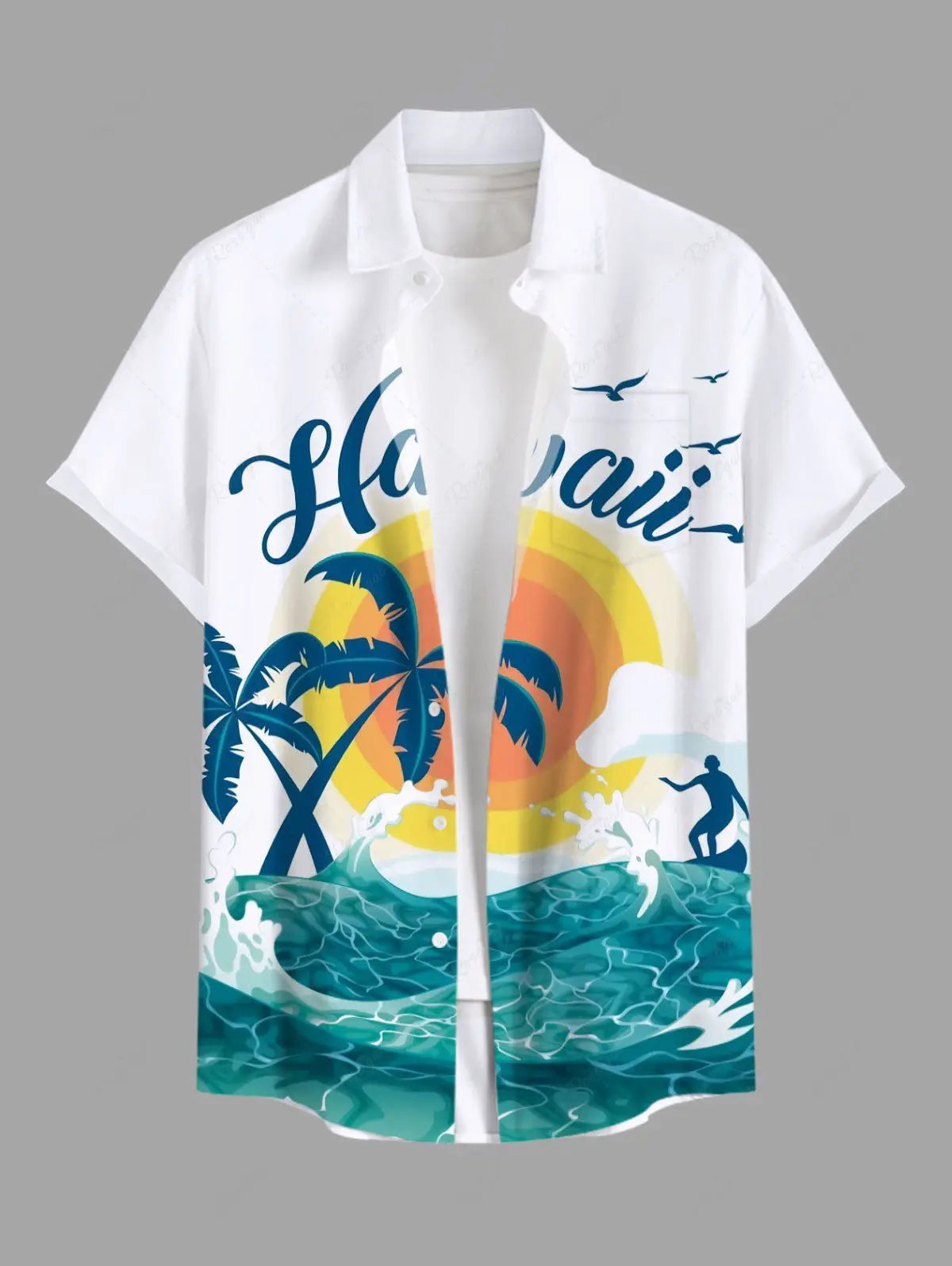 2025 Summer Holiday Men's Hawaiian Shirts 3D Printed Short Sleeved Button Down Lapel Shirt Oversized Casual Aloha Shirts Men