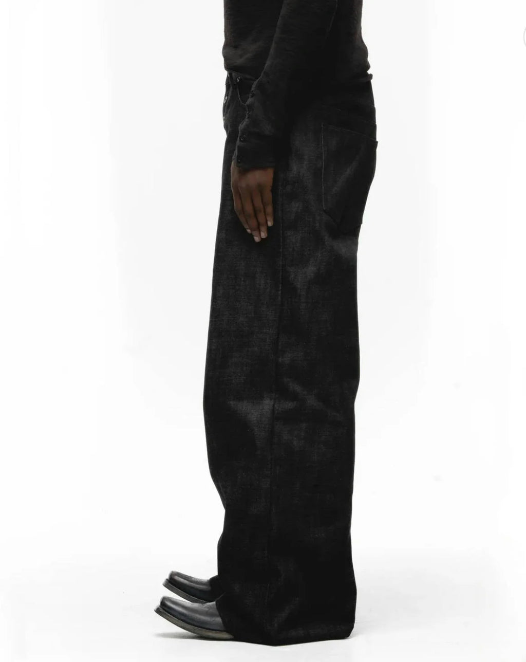 Japanese Raw Denim Loose Fit Jeans Classic Unwashed Cotton Workwear Baggy Trousers for Men