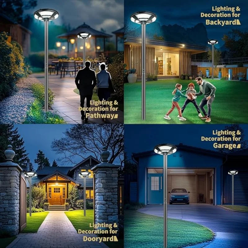750 LED Solar Lamp Post Light， with 78" Tall Pole, Removable, Dusk to Dawn Motion Sensor 4000W Outdoor Solar Street Lights