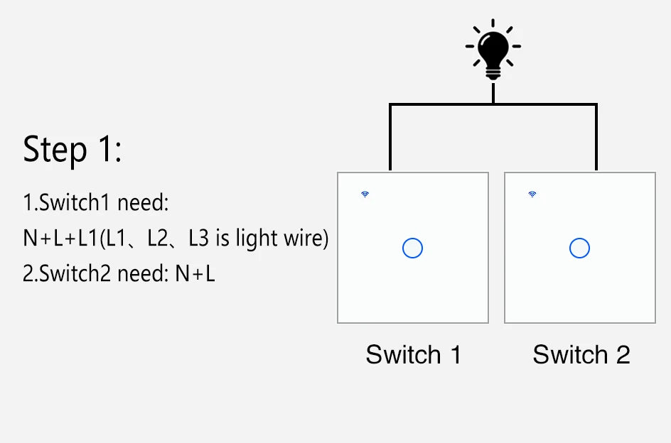 3way Wifi Switch 1/2/3gang Touch Light Switches With Tempered Glass Support Tuya Smart Life APP Voice Control For Stairs Bedroom