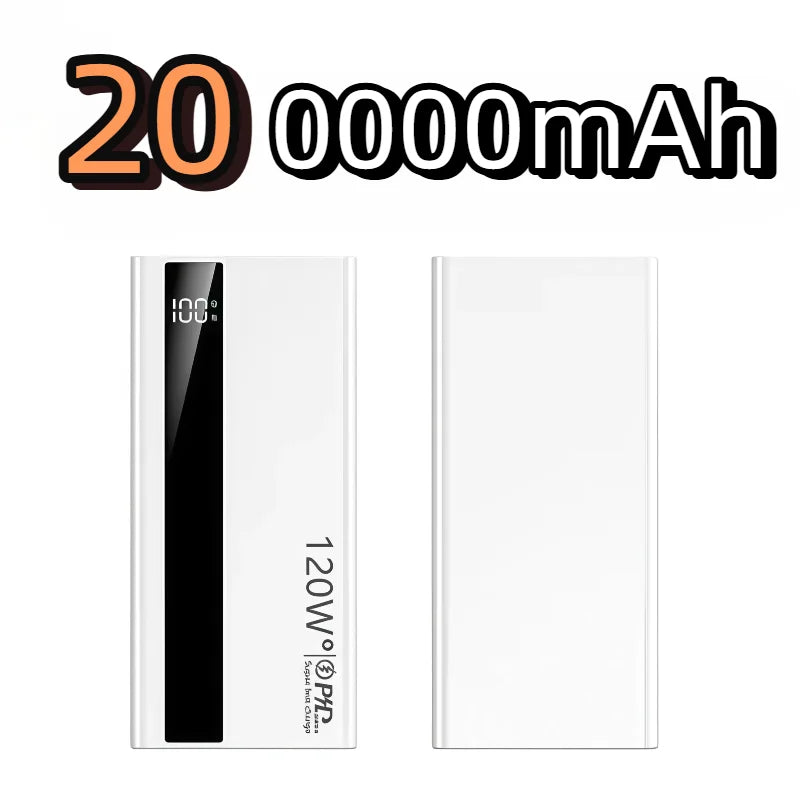 500000mAh High Capacity PowerBank 120W Super Fast Charging Portable External Battery Powerbank for iphone Huawei 2026 NEW