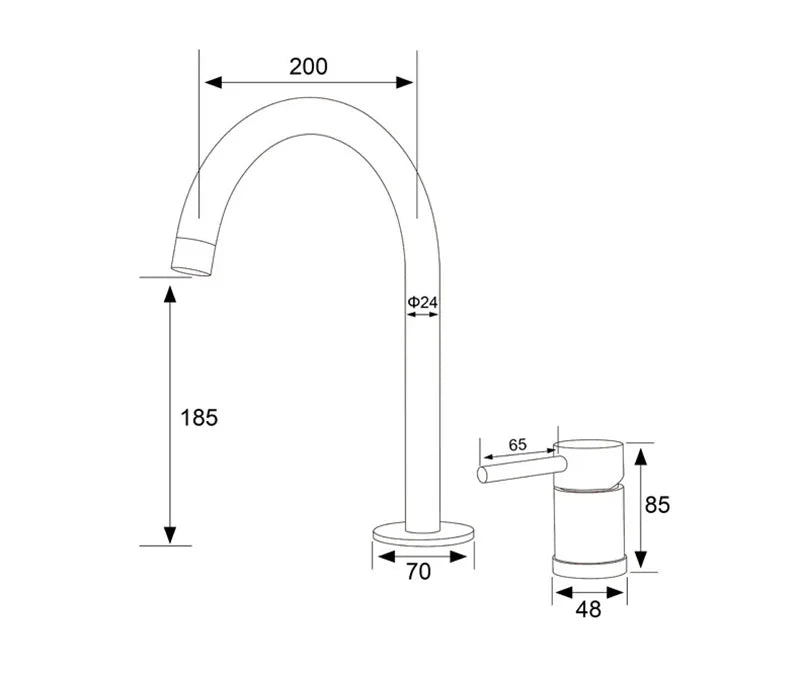 304 Stainless Steel Widespread Bathroom Basin Faucet Hot and Cold Mixed Water Wash Basin Faucet Deck Mounted Nickel /Black