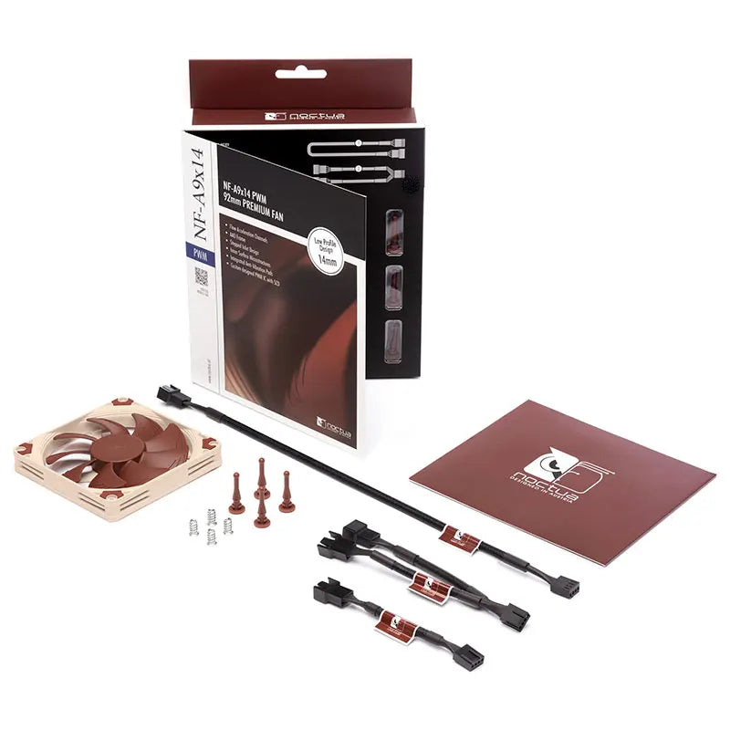 Noctua NF-A9x14 PWM/Black 9cm Fan (SSO Magnetically Stable Bearing/Thin CPU Fan/4-Pin Chassis Fan) 14mm Ultra-Thin, Ultra-Quiet