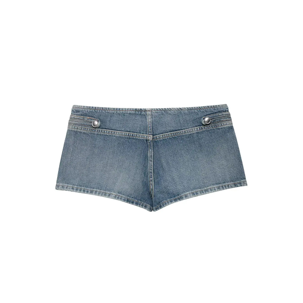 HH Women Shorts Suit Versatile Splicing Button Decoration Casual Denim Jacket+2026 Fashion High Street Low Waist Mini Shorts