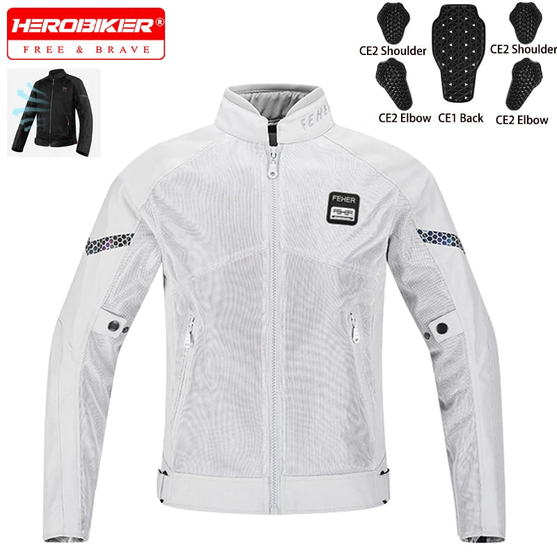 Men's Motorcycle Jacket Summer Clothing Anti-Collision Motorcycles Pants Motocross Off-road CE Protection Motocross Rider Coat