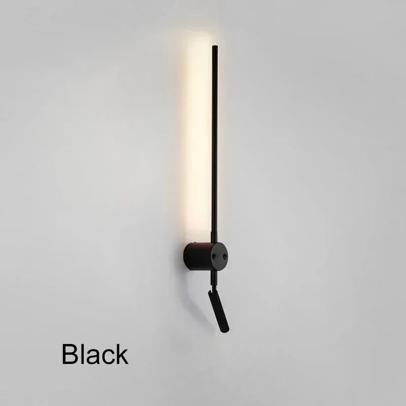 Modern LED Wall Lamp with Switch Bedroom Light Stairs Hallways Living Room Nordic Art Background Decor Black Lights Bathroom