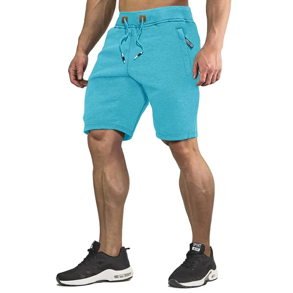 TACVASEN Summer Cotton Running Track Shorts Mens Casual Jogger Shorts Elastic Waist Athletic Workout Zipper Pockets Short Pants