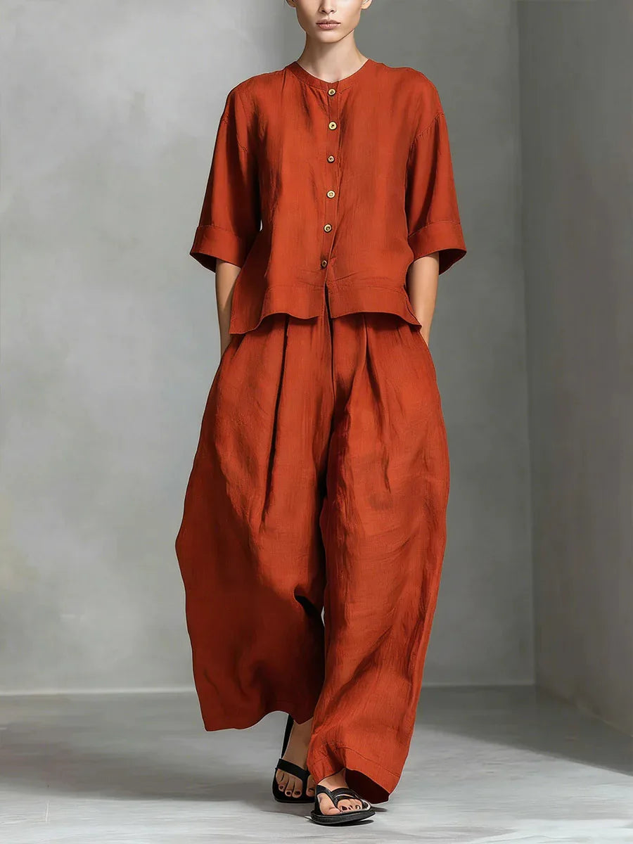 2026 New Women's Fashion Set Elegant Sleeveless Tank Top Modern Wide Leg Pants 2-Piece Outfits Summer Casual Solid Color Set