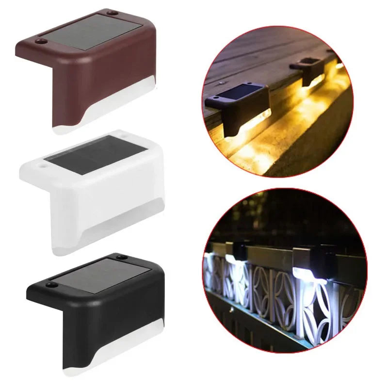 LED Solar Step Lamp Path Stair Outdoor Garden Light Waterproof Balcony Light Decoration for Patio Garden Stair Fence Decor Light