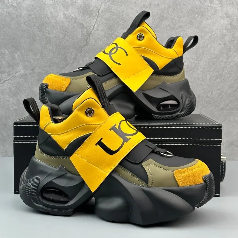 Men's Sport Shoes Comfortable Casual Running Shoes 2025 Spring Autumn Thick Bottom Heightening Korean Style Versatile Dad Shoes