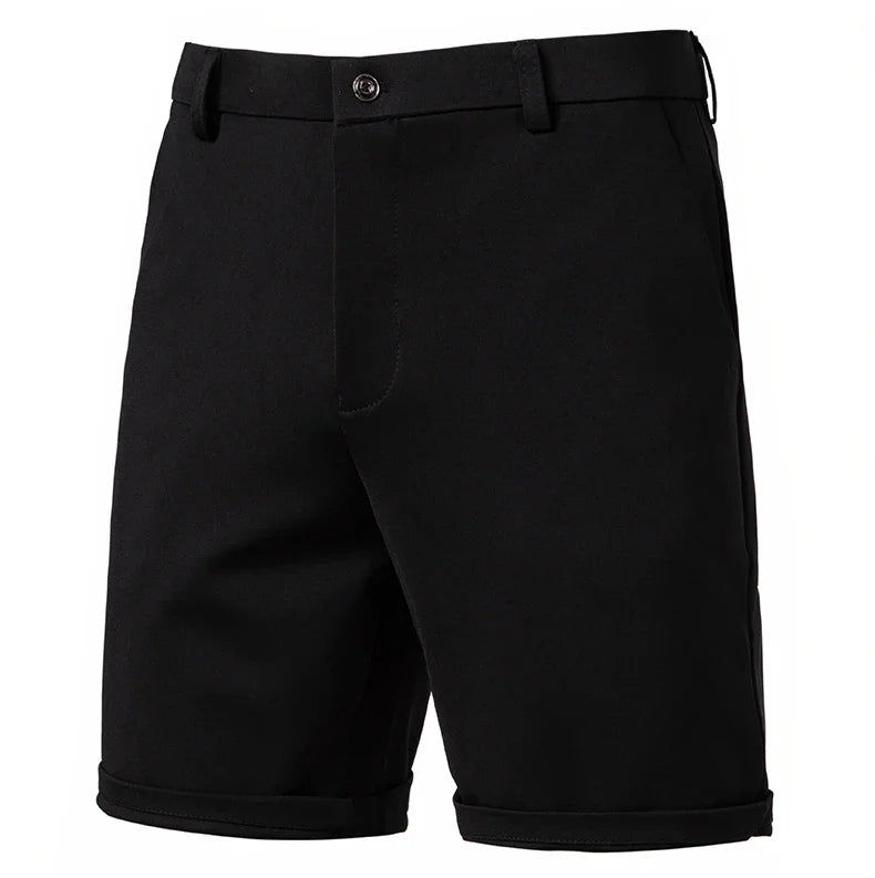 Dress Shorts Men Quick Dry Casual Bermuda Shorts Summer Ice Silk Cooling Business Zipper Fly Formal Shorts Men Work Wear Office