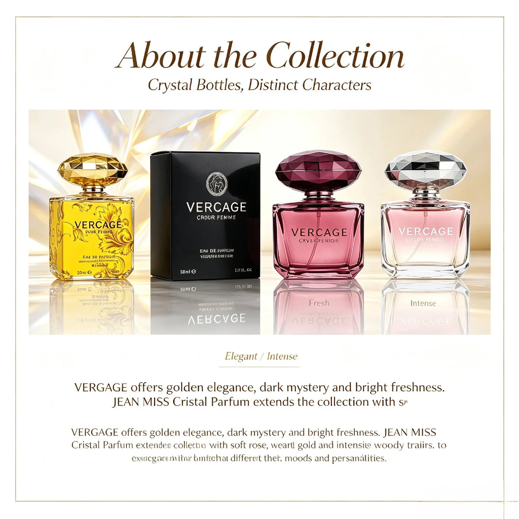 Luxury JEAN MISS Perfume for Women, Elegant Teardrop Bottle with Crystal Diamond Cap, Romantic Floral Long Lasting Eau de Parfum
