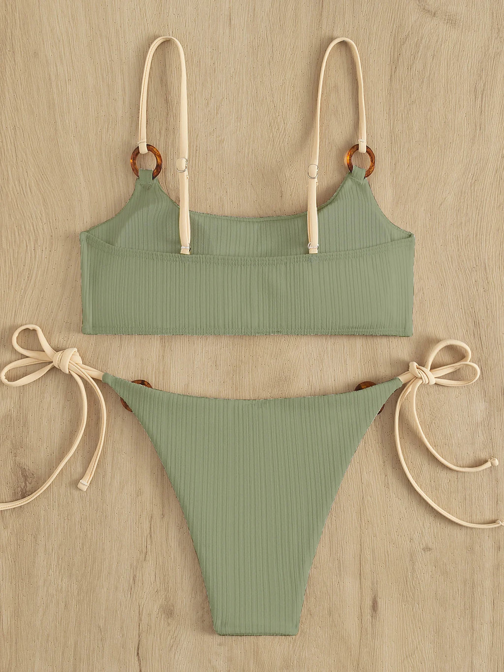 Sexy Ribbed Bikini for Women, Push Up Swimwear, Female Bikinis Set, Beachwear with Straps, Brazilian Bathing Suits, Swimsuits