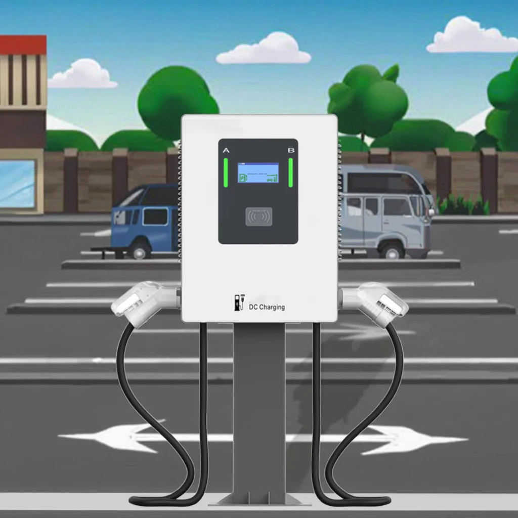 40KW DC Fast Charging Pile Electric Car DC EV Charger Station With Double  for Commercial and Industrial CCS2 With OCPP1.6J