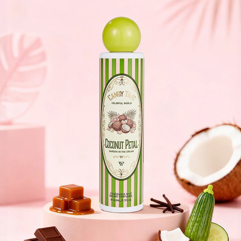Dubai Arab Gourmand Fragrance 168ml Coconut Strawberry Cake Cotton Candy Fruit Scent Women Fresh Durable Portable Perfume Spray